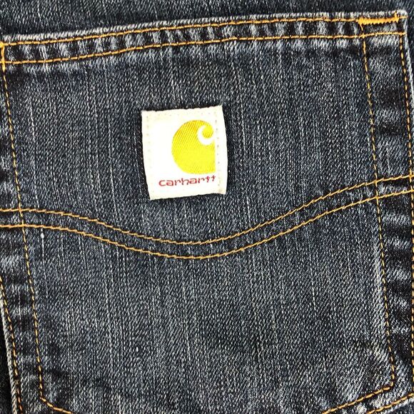 Carhartt Jeans Mens 38x30 Blue Denim Relaxed Fit Medium Wash Straight Workwear - Picture 5 of 8